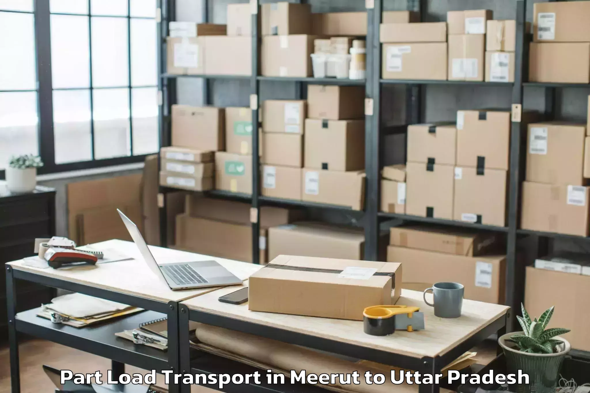 Book Meerut to Manjhanpur Part Load Transport Online